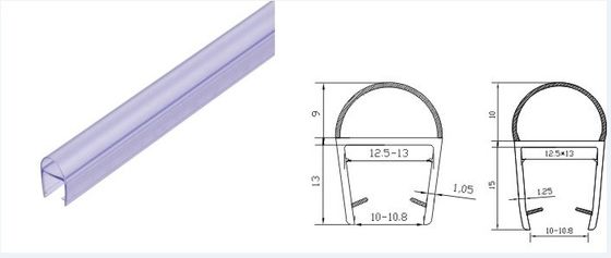 8-12mm PVC 防水 U型ゴムガラス 透明ドア用のシャワードアシールストラップ
