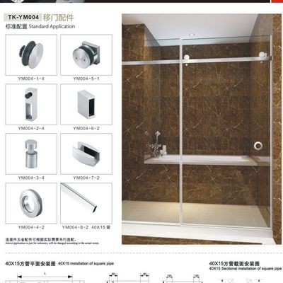 ホテル 浴室 必須 モダン SS304 鏡付き スライディング シャワー ドア 改装