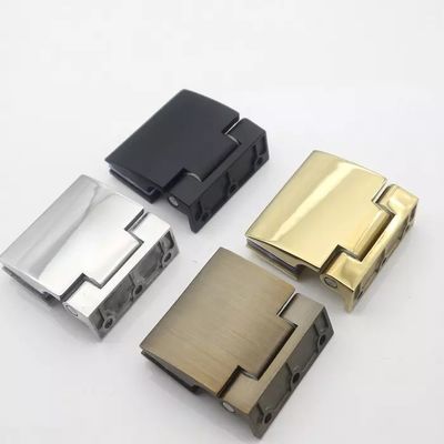 フレームレス ステンレス鋼の四角形シャワーヒンジ ポーランドの汚れ 黒いガラスドア