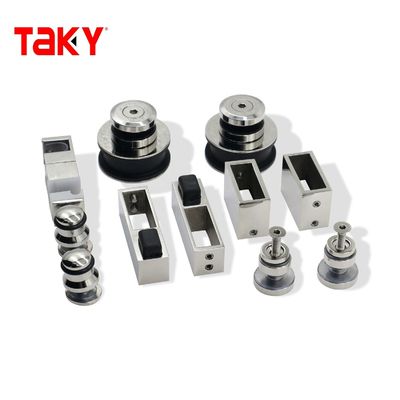 SS304 スクエアパイプ 180 度コーナー シャワールームシステム ガラス スライドドア 強化