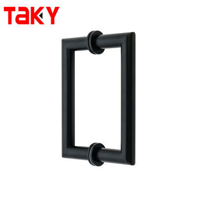 マット ブラック ガラス ドア 引く ハンドル 方形 デザイン 200*200*19*1.0mm