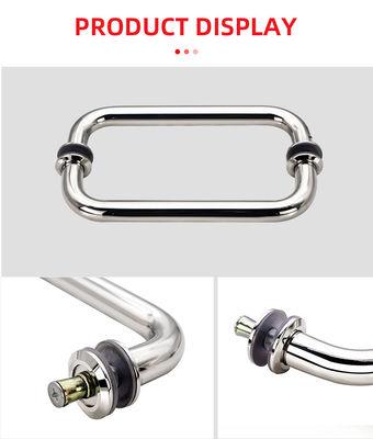 ステンレス鋼304電気メッキシルバー丸管スライドガラスドアハンドル