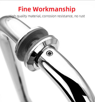 ステンレス鋼304電気メッキシルバー丸管スライドガラスドアハンドル