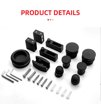 丸いトレイ形 黒色 スライディングシャワードアキット 8-12mm 安全なガラスハードウェアが含まれています