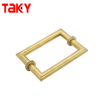 メタル丸いチューブ正方形 メインガラスドア ゴールドプルハンドル