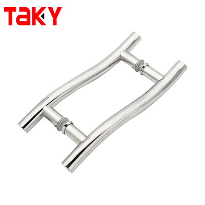 ステンレススチールラウンドチューブSタイプインテリアスライドガラスドアプルハンドル