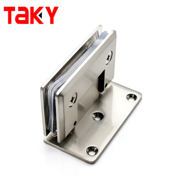 バスルームステンレス鋼サンディングガラスドアヒンジ 90度 壁からガラスドアヒンジ