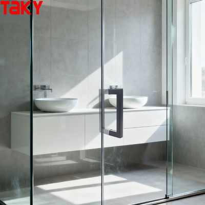 Modern Style Stainless Steel Glass Door Handle Matte Black square Door Pull Handle Shower Handle