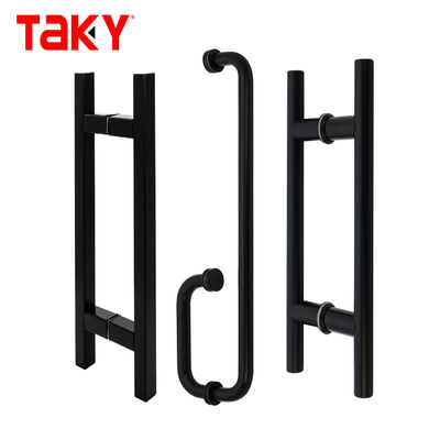 お買い得 ドアウィンドウハンドル 304ステンレス鋼マット 黒色 方形チューブ ガラスドアハンドル オンライン