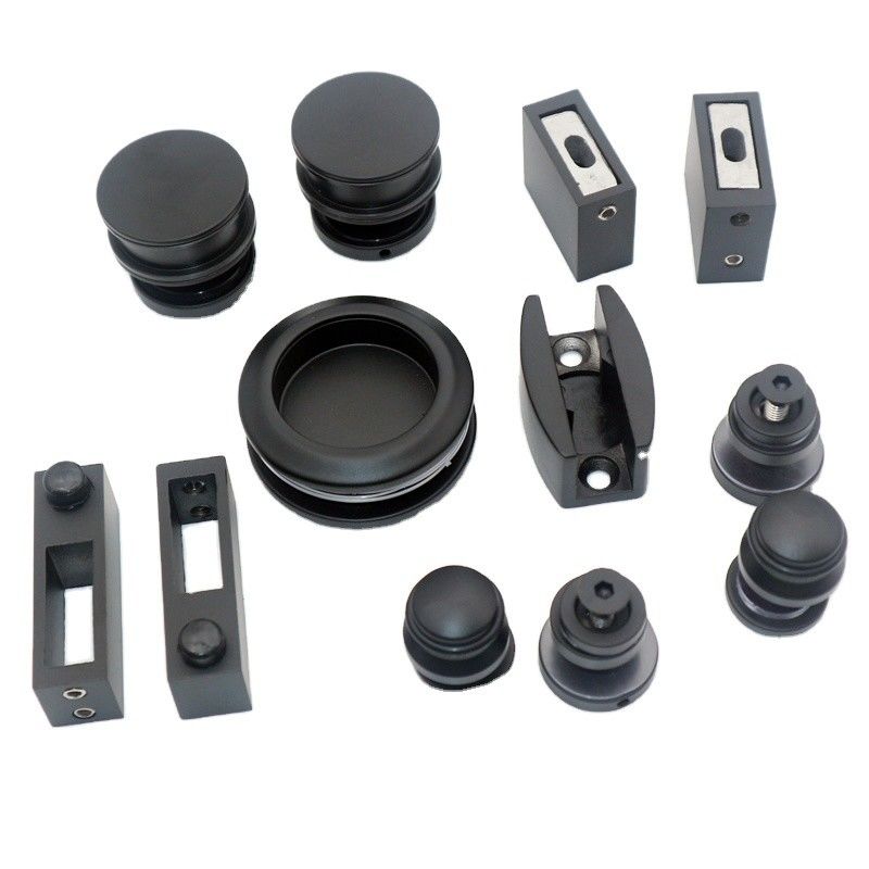 丸いトレイ形 黒色 スライディングシャワードアキット 8-12mm 安全なガラスハードウェアが含まれています