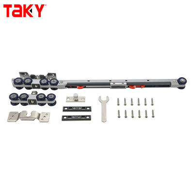 お買い得 鉄 ナイロン 家具 衣装 ドア ハンキング トラック ダブル シングル ソフト 閉じる 8 輪 スライディング ドア ポリー ダンパー ロール オンライン