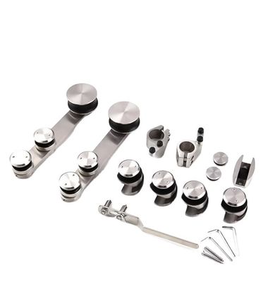 お買い得 高硬さと耐久性 シルバー/ブラックガラス バスルーム スライディングドアキット 6-12mm ガラス オンライン