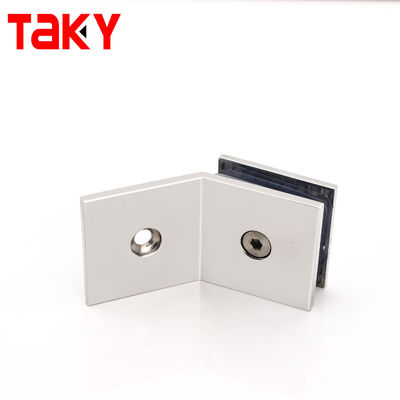 Stainless Steel Shower Glass Door Fittings Square Glass Door Clamp 135 Degree Bathroom Fixed Clip
