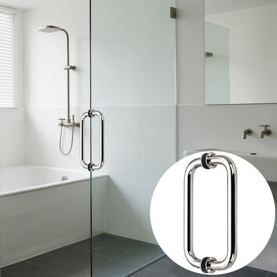 お買い得 ステンレス鋼304電気メッキシルバー丸管スライドガラスドアハンドル オンライン