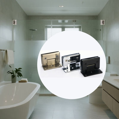 お買い得 バスルームステンレス鋼サンディングガラスドアヒンジ 90度 壁からガラスドアヒンジ オンライン