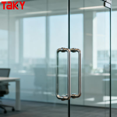 お買い得 モダンな背中合わせのタオルバー フレームレスステンレス鋼シャワーガラスドアプルハンドル オンライン