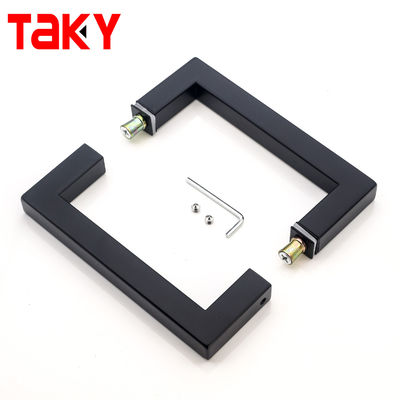 モダンなスタイルのステンレス鋼ガラスドアハンドルマットブラックスクエアドアプルハンドルシャワーハンドル