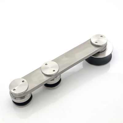 ステンレス鋼フレームレスシャワー引き戸システムホテルガラス納屋ドアハードウェアフィッティング引き戸キット