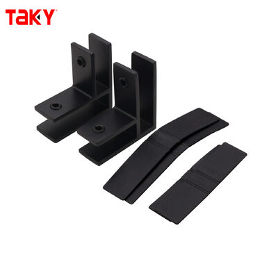 ステンレス鋼316 F字型ガラスドアコネクタ、8～12mmガラス用、モダンなフレームレスデザイン