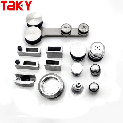 お買い得 304 ステンレス スチール フレームレス シャワー ドア ハードウェア キット 80-120kg 負荷 負荷 静音 滑り車 軌跡 オンライン