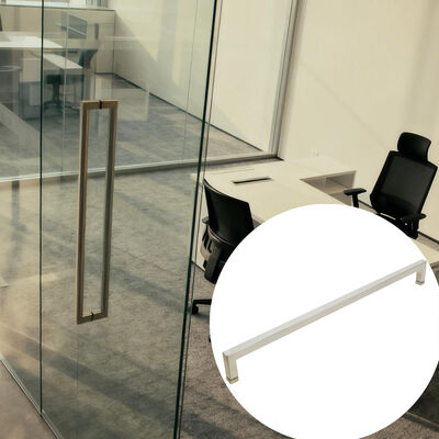 お買い得 モダンガラスドアハンドル ステンレススチール SS304 スクエア マットシルバー シャワードアハンドル オンライン